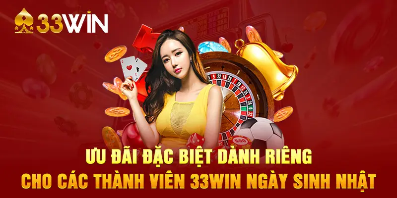 Ưu đãi đặc biệt dành riêng cho các thành viên 33WIN ngày sinh nhật 